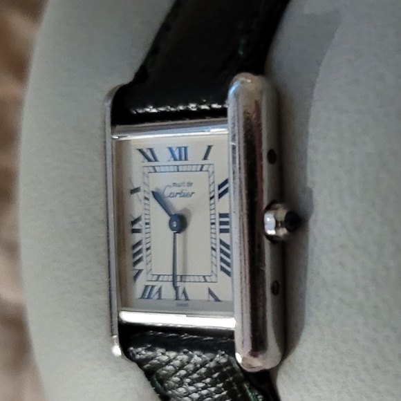 Ladies Vintage must de Cartier Sterling Silver Tank Watch - Picture 8 of 11